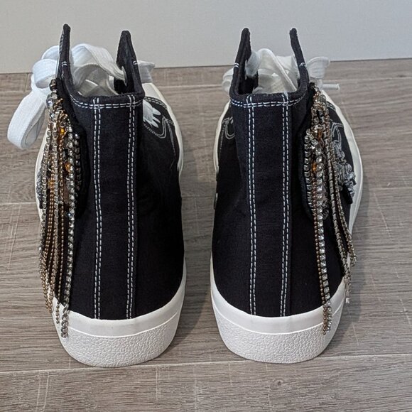 NWT Lauren Lorraine Black Jewel Sheena High Top Sneakers 7 - Picture 5 of 8